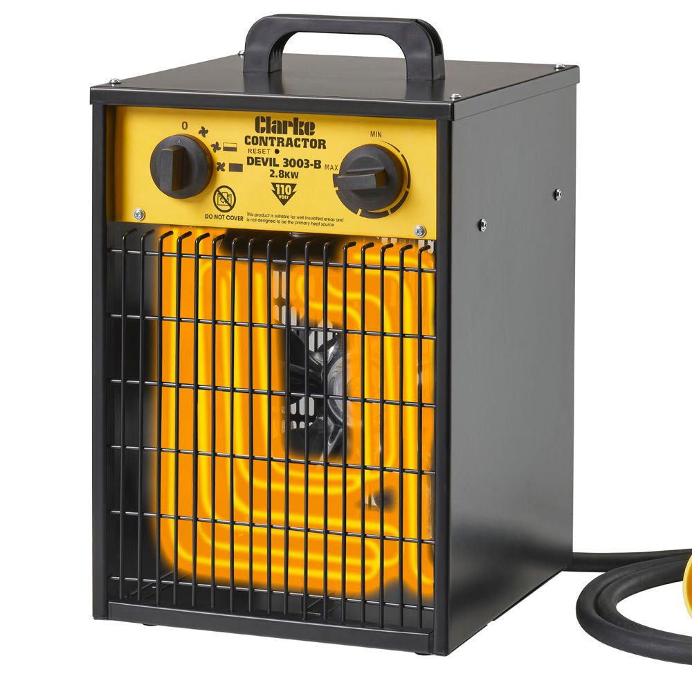 Clarke Contractor Devil 3003-B 2.8kW Electric Fan Heater (110V)