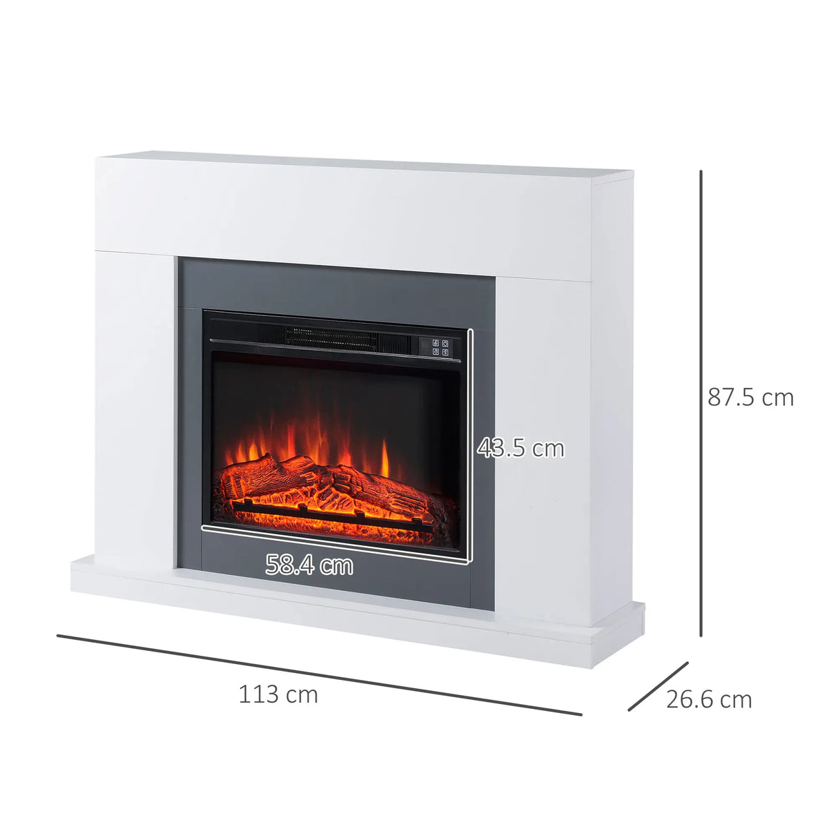 Homcom 2 kW Electric Fireplace Suite