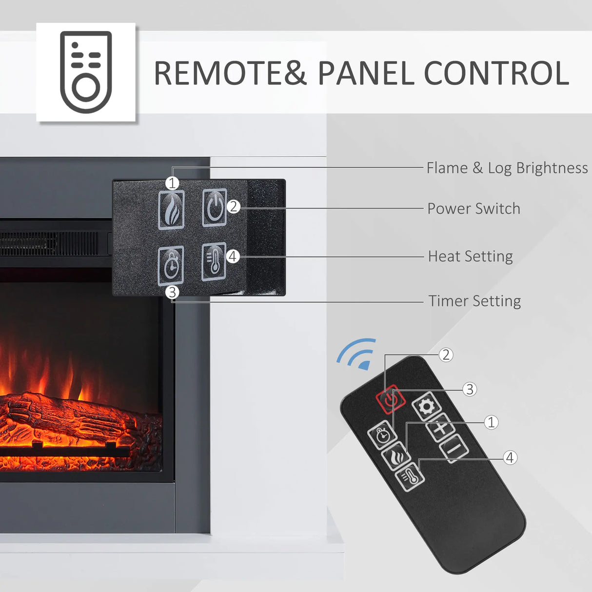 Homcom 2 kW Electric Fireplace Suite