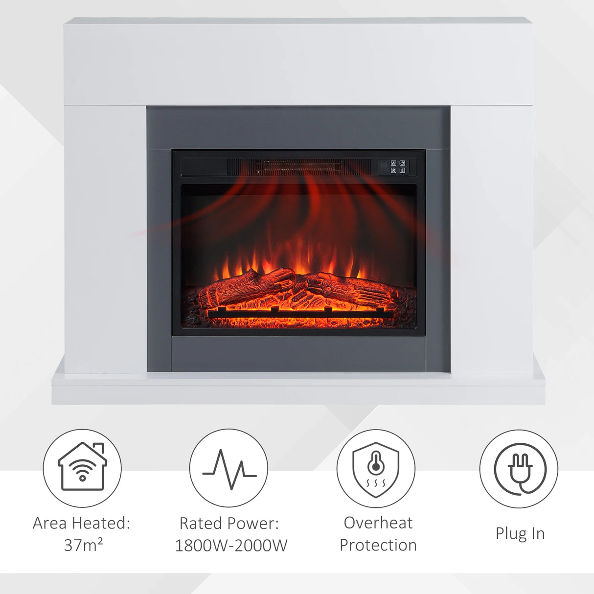 Homcom 2 kW Electric Fireplace Suite