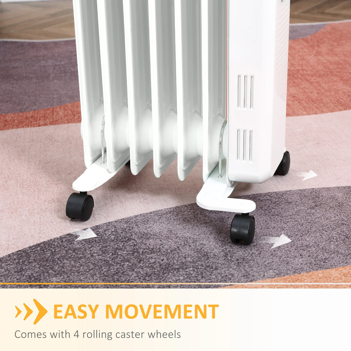 Homcom 1.5kW Portable Oil Filled Radiator with LED Display