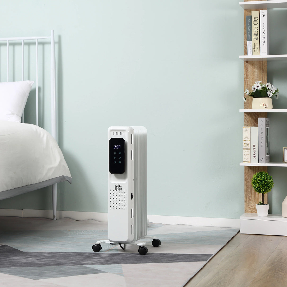 Homcom 1.5kW Portable Oil Filled Radiator with LED Display