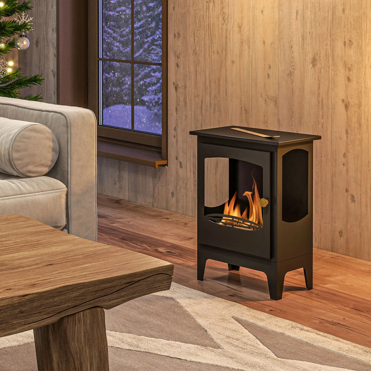 HOMCOM Bioethanol Freestanding Fireplace