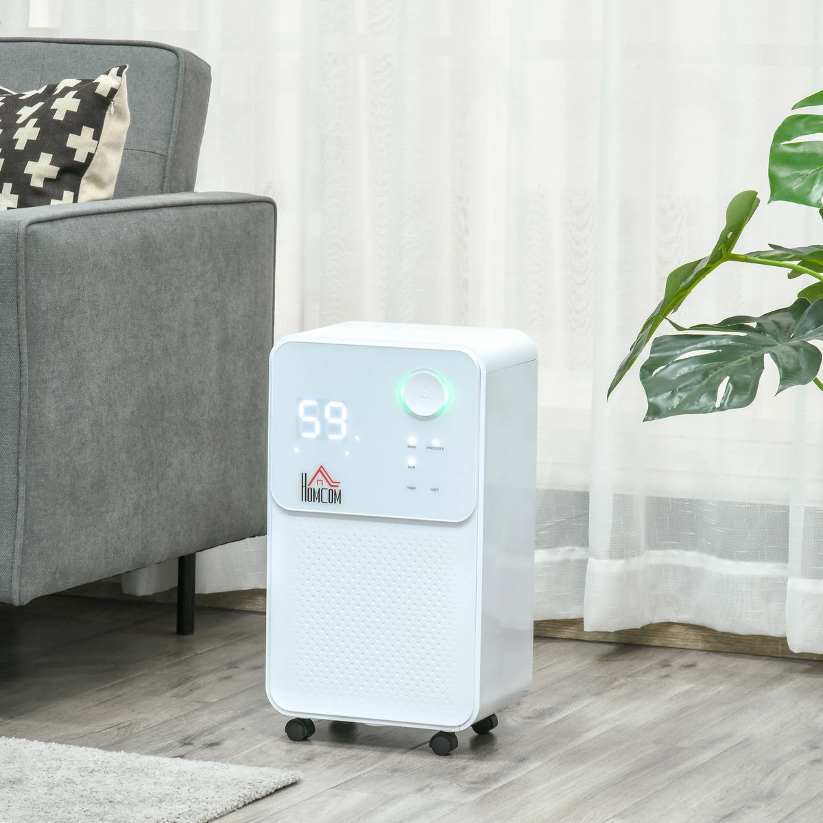 Homcom 12L/Day Dehumidifier with Humidity Control