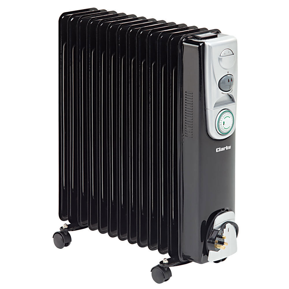 Clarke 2.5kW 13-Fin Black Oil Filled Radiator