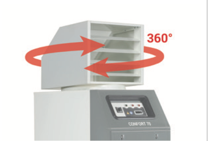 Revolving air-outlet with adjustable louvres