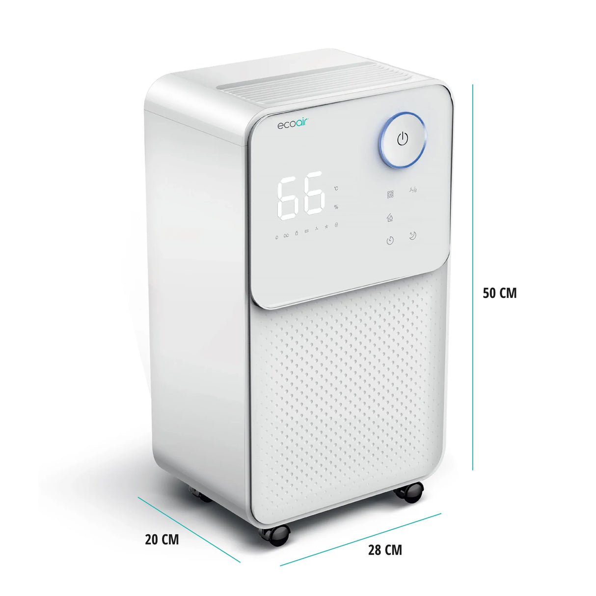 EcoAir Summit S 12L Low Energy Dehumidifier – Digital Display, 3-Layer Carbon Filter, Quiet 36dBA, Sleep Mode
