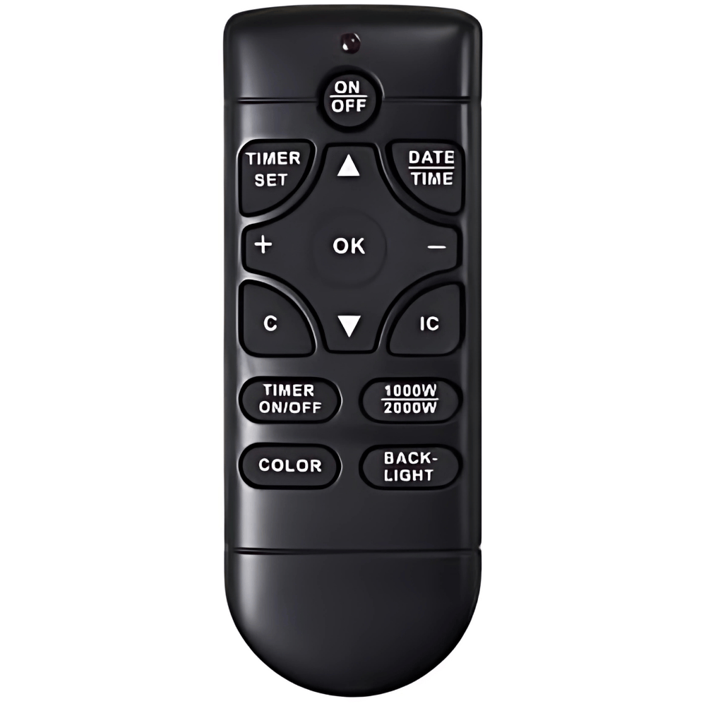 TruFlame 89cm Wide Wall Mounted Curved Black Glass