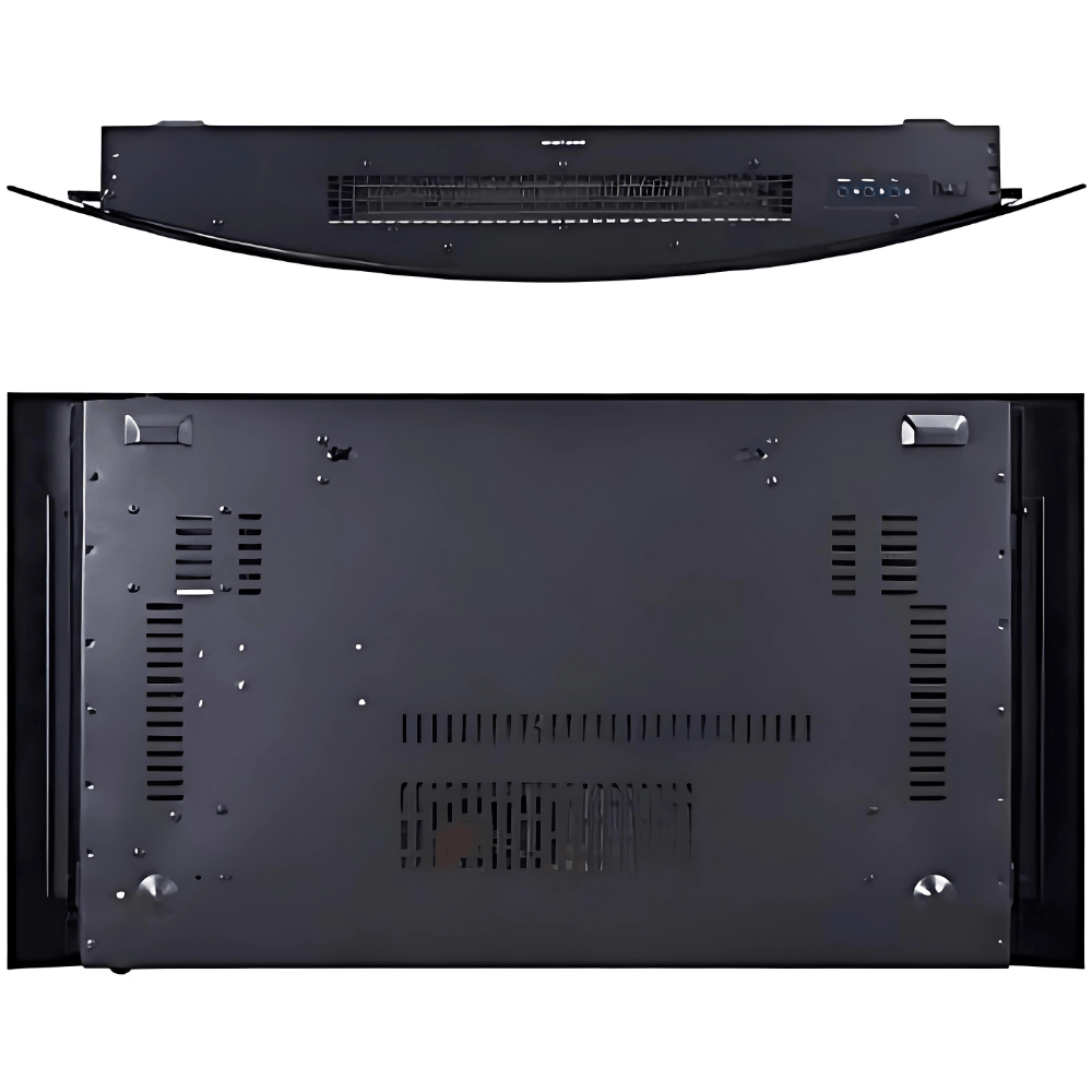 TruFlame 89cm Wide Wall Mounted Curved Black Glass