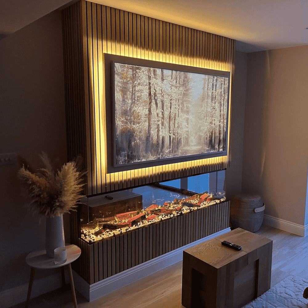 TruFlame 3 sided Media Wall Electric Fire