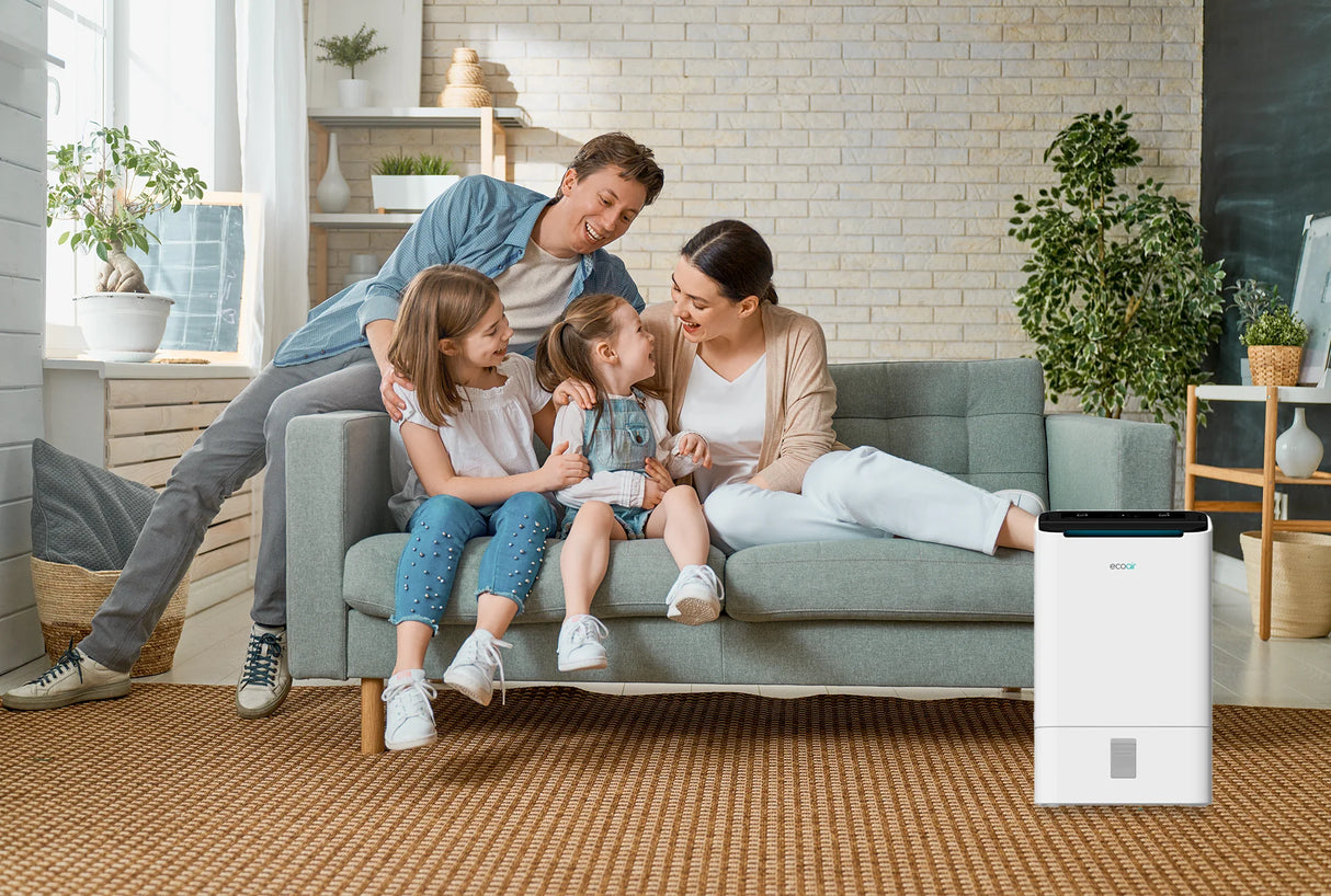 Ecoair DD2 Simple Desiccant Dehumidifier 9L/Day – Electronic Control, Antibacterial Filter, Economy & Laundry Mode for Home, Garage, Basement & Boat