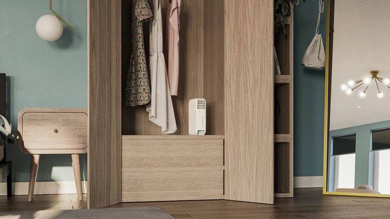 EcoAir Vesto 400ml/Day Mini Dehumidifier with Photocatalyst Air Purification & Nano Silver Filter – Compact for Cupboards, Wardrobes & Small Spaces