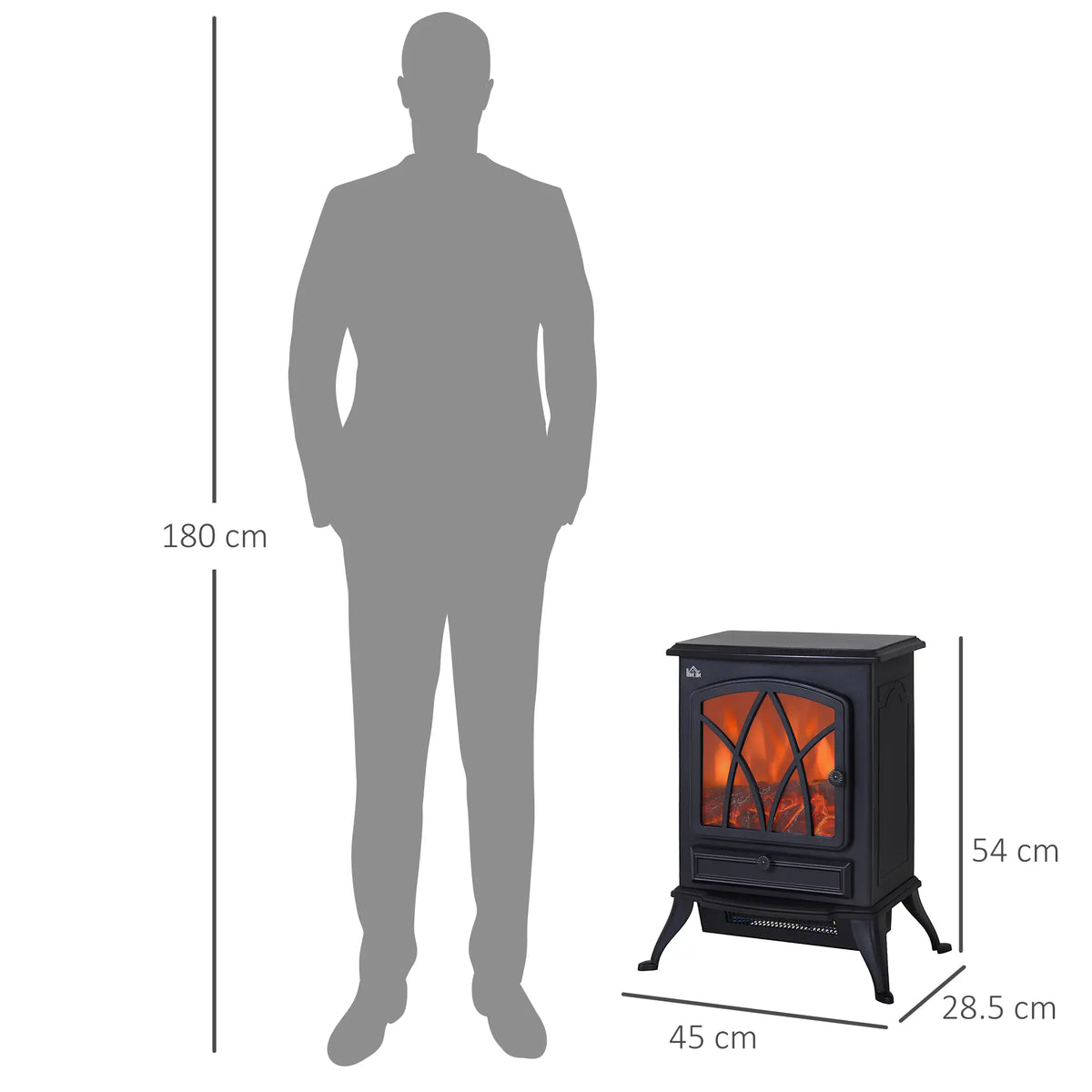Homcom 2kW Freestanding Electric Fireplace