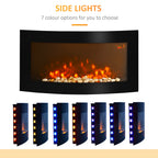 Homcom 1kW/2kW Curved Electric Wall Fireplace