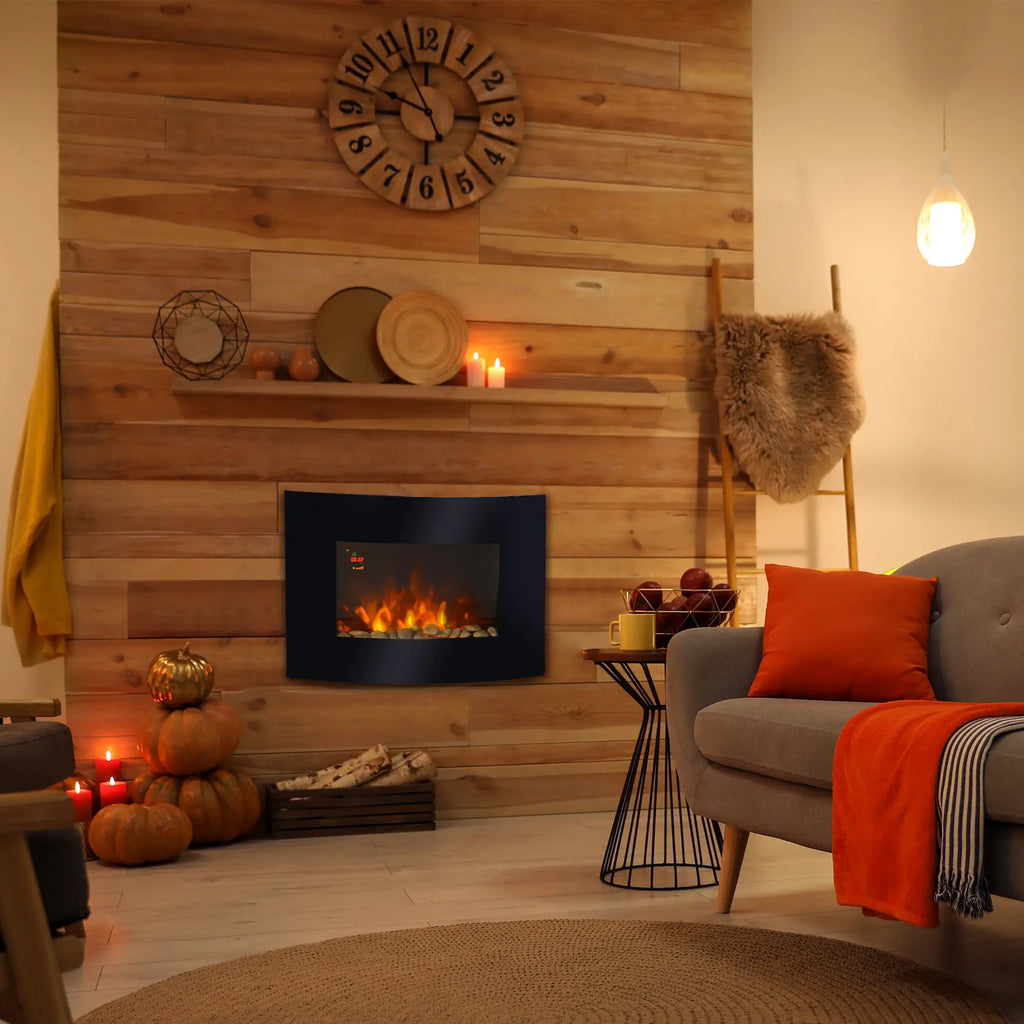 Homcom 1.8kW Curved Electric Wall Fireplace