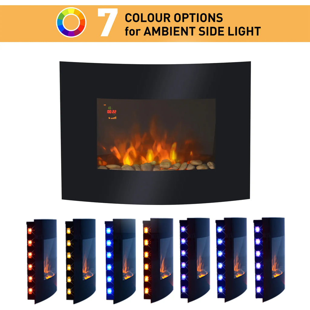 Homcom 1.8kW Curved Electric Wall Fireplace