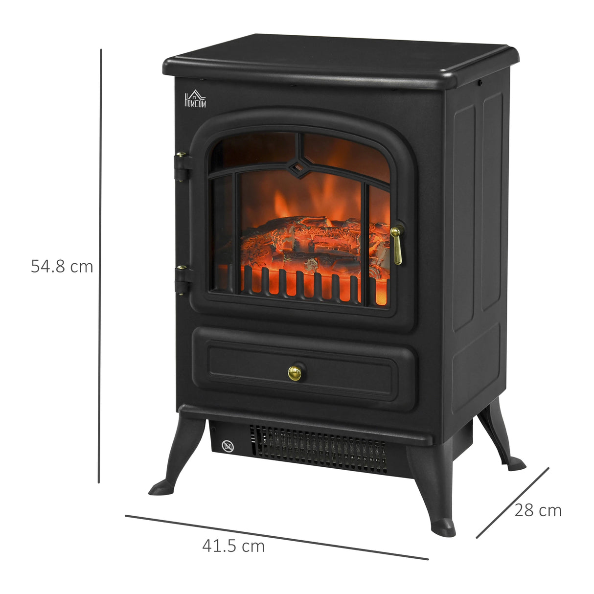 HOMCOM  0.95/1.85kW Freestanding Electric Fireplace