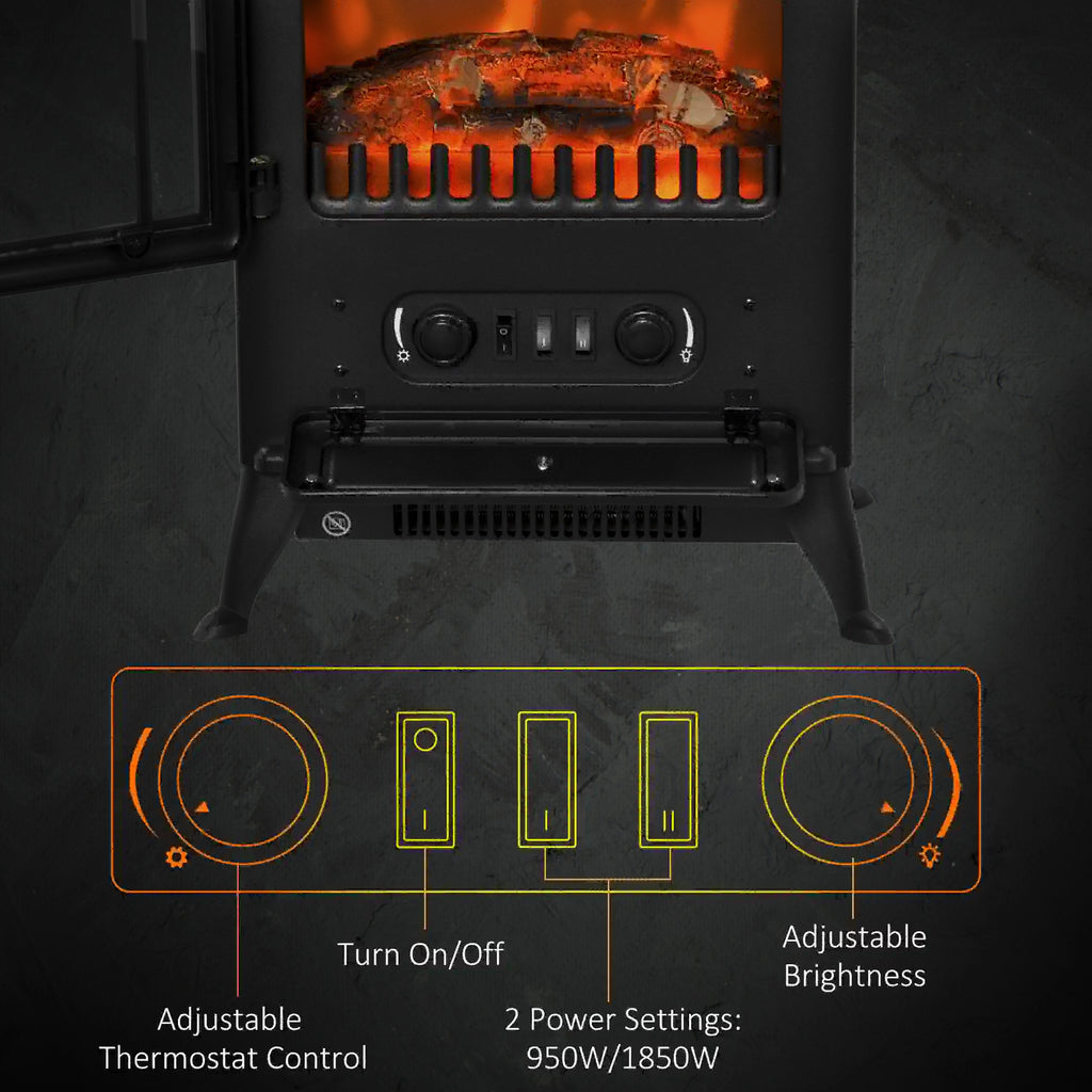 Homcom 0.95/1.85kW Freestanding Electric Fireplace