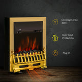 HOMCOM 2kW Electric Fireplace with LED Light