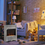 HOMCOM 2KW Stainless Steel Electric Fireplace