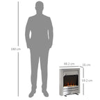Homcom 2kW Stainless Steel Electric Fireplace