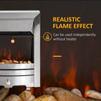 Homcom 2kW Stainless Steel Electric Fireplace