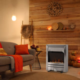 HOMCOM 2KW Stainless Steel Electric Fireplace