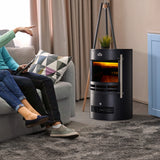 HOMCOM Dual Power Freestanding Electric Fireplace with Thermostat Control