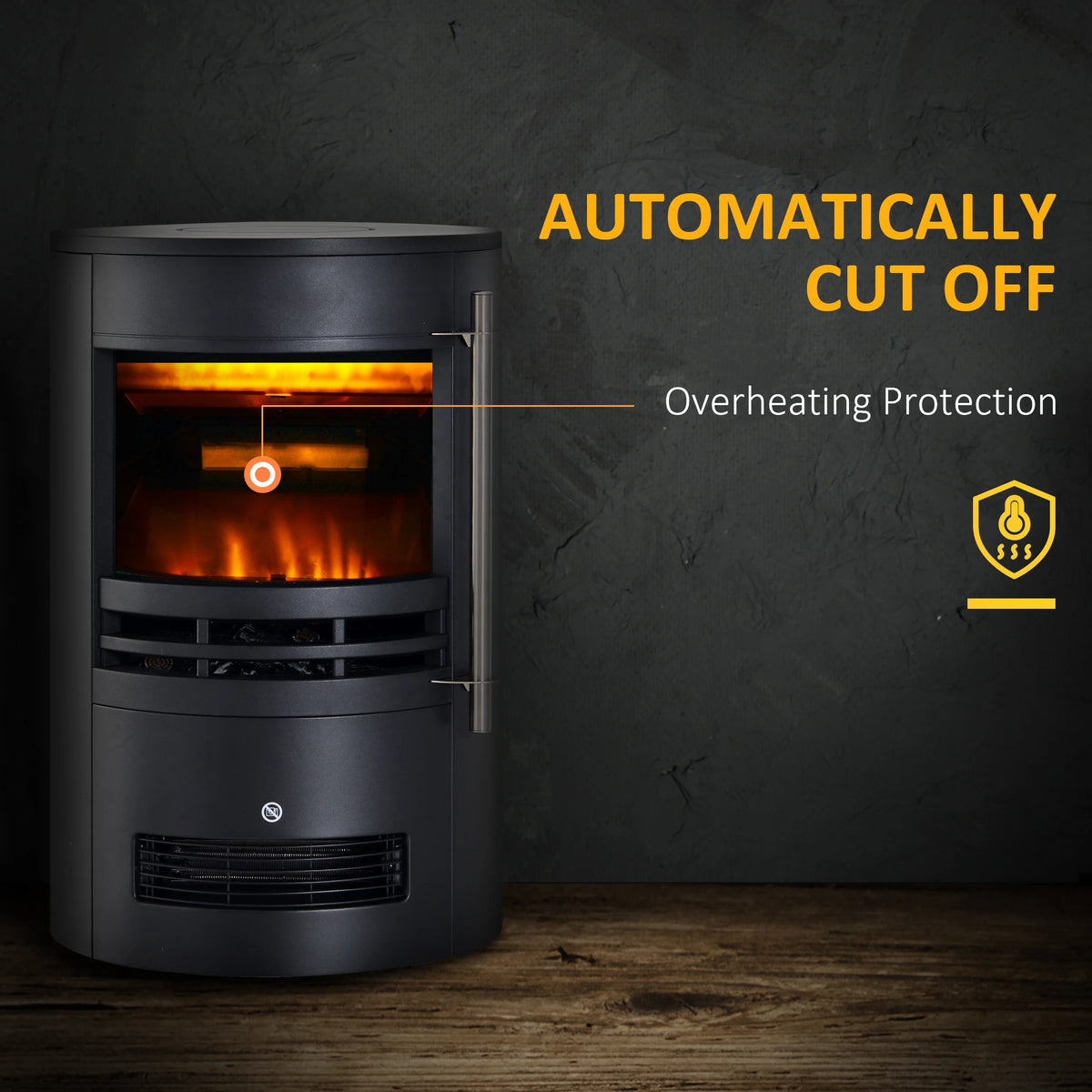 Homcom 1.8kW Barrel Electric Fireplace