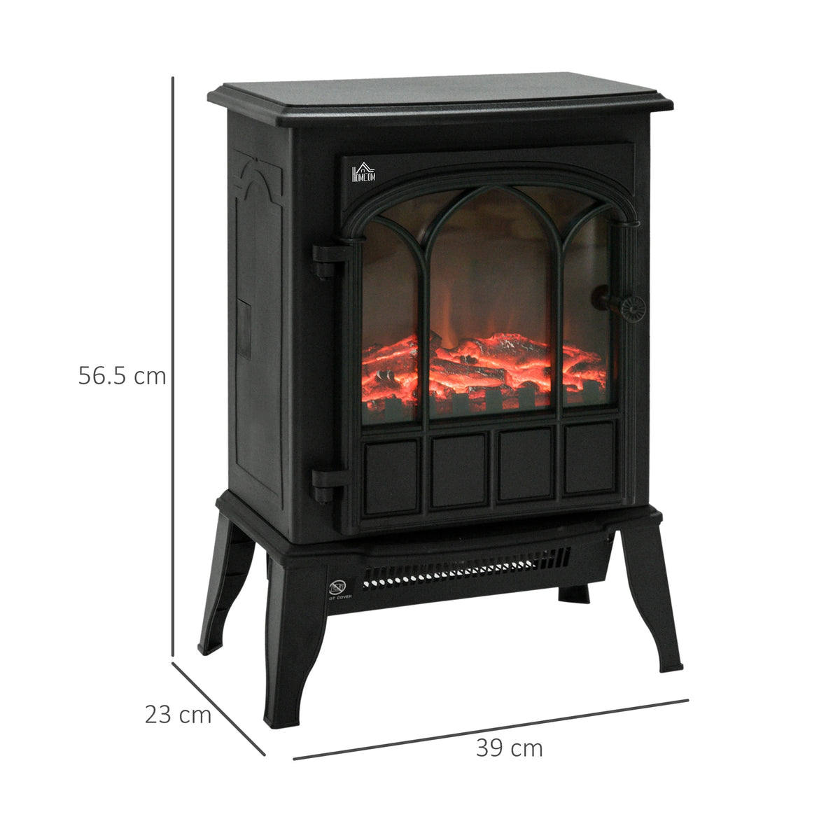 Homcom 2kW Cast Metal Electric Fireplace
