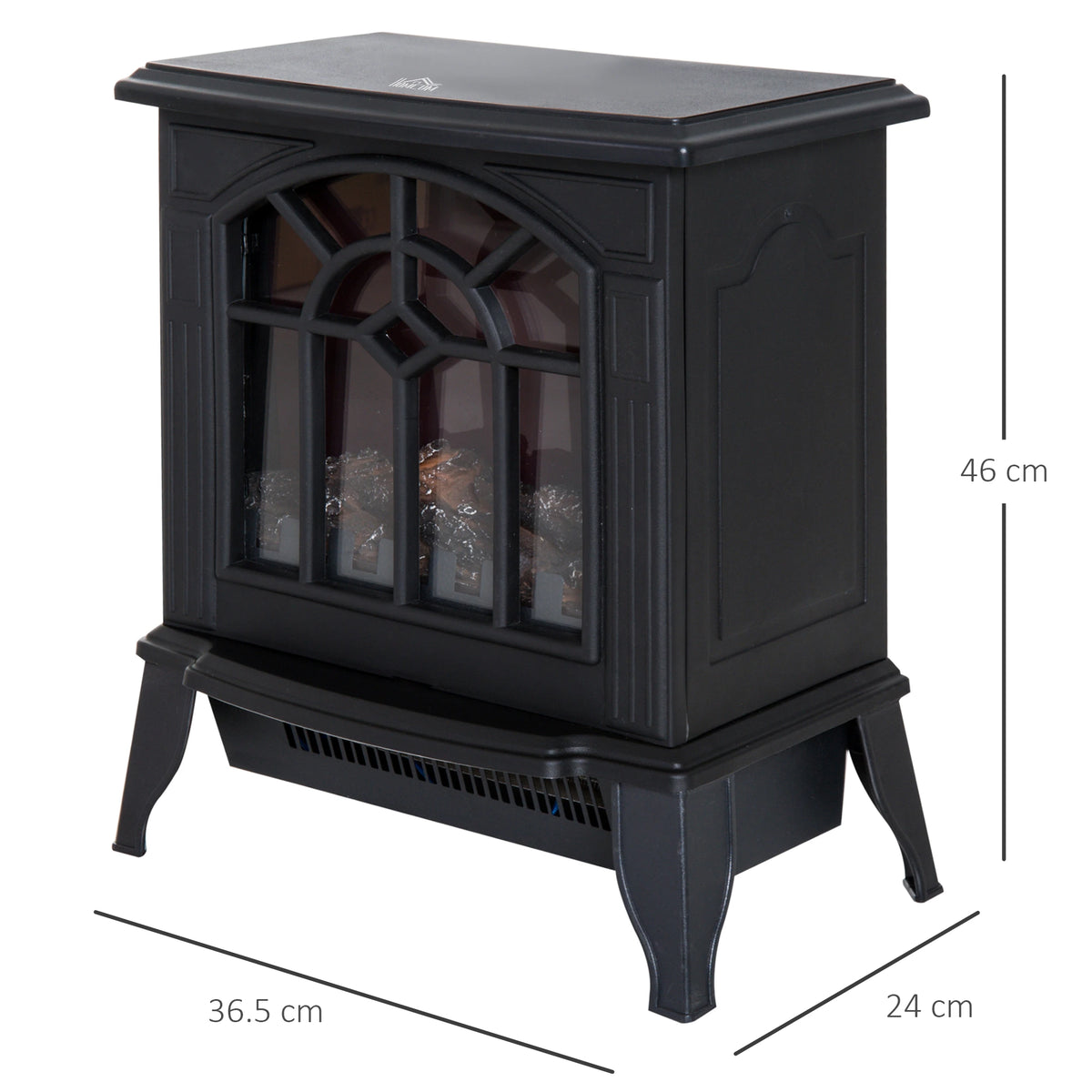 Homcom 2kW Cast Metal Electric Fireplace