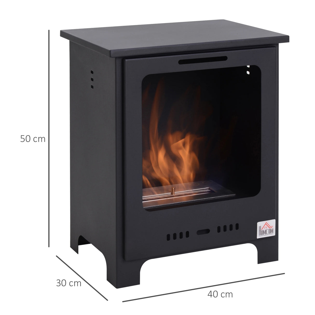 HOMCOM Freestanding Ethanol Fireplace with 0.9L Tank