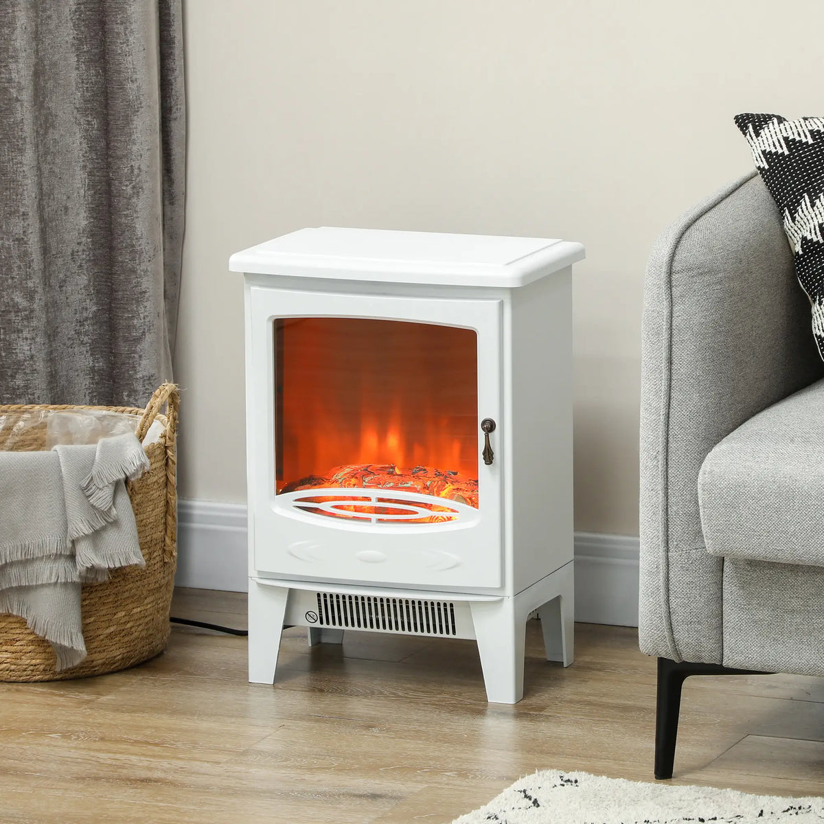 Homcom 1.8kW Tempered Glass Door Electric Fireplace