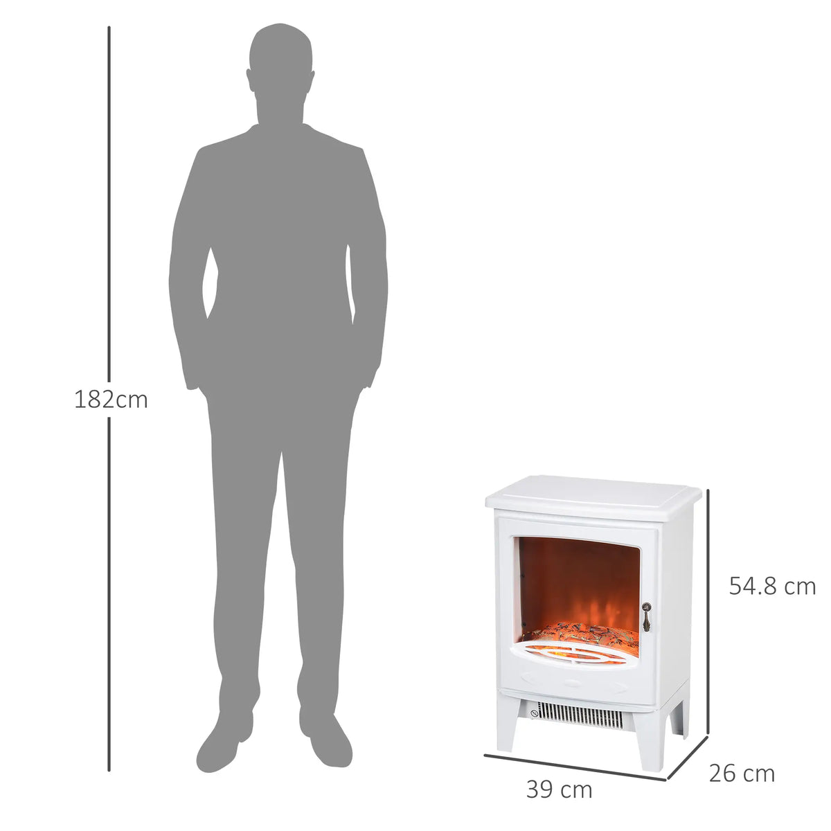 Homcom 1.8kW Tempered Glass Door Electric Fireplace