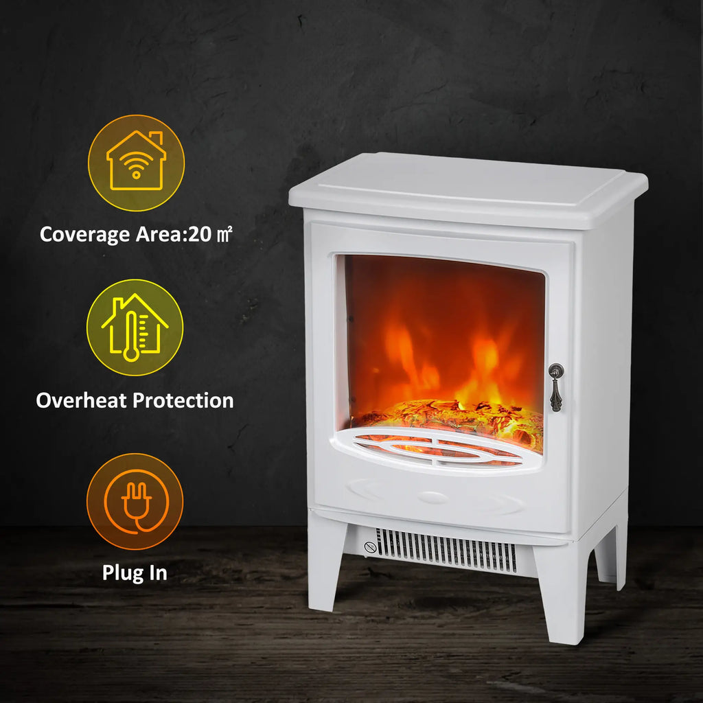 Homcom 1.8kW Tempered Glass Door Electric Fireplace