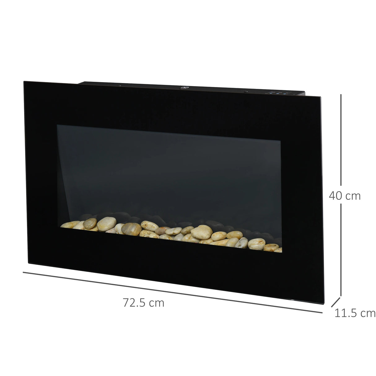 HOMCOM 1kW/2kW Electric Wall Fireplace with LED Flame Effect