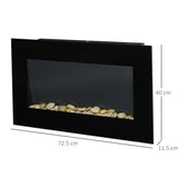 HOMCOM 1kW/2kW Electric Wall Fireplace with LED Flame Effect