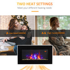 Homcom 1kW/2kW Electric Wall Fireplace