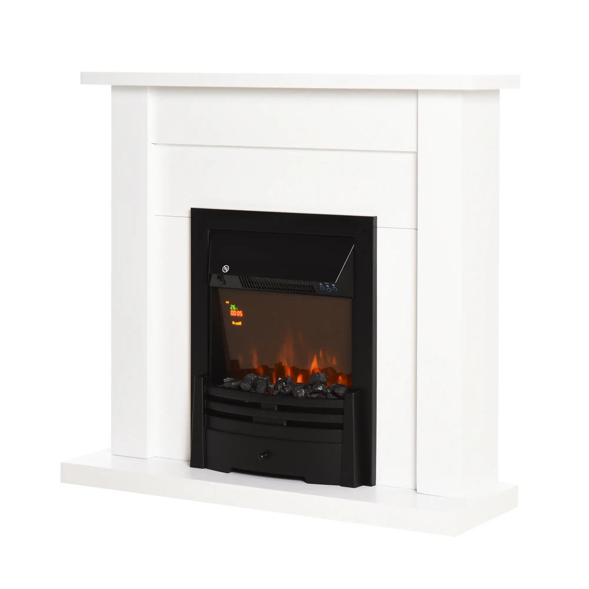 Homcom Dual-Power Electric Fireplace Suite with Mantlepiece