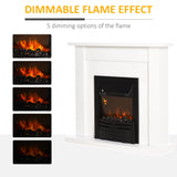 Homcom Dual-Power Electric Fireplace Suite with Mantlepiece