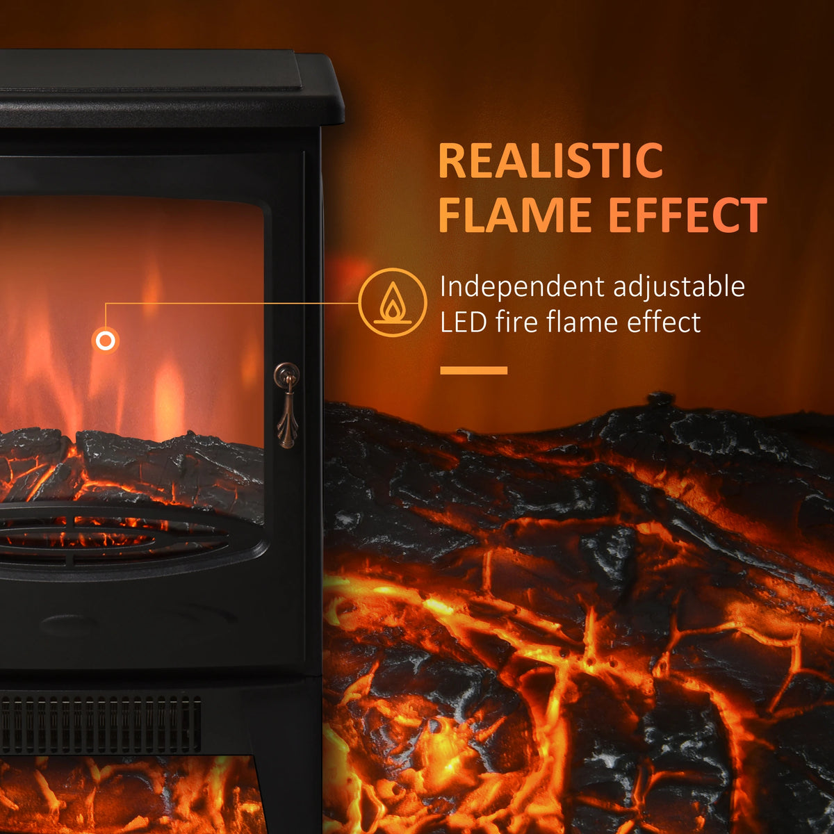 Homcom 1.8kW Retro Electric Fireplace