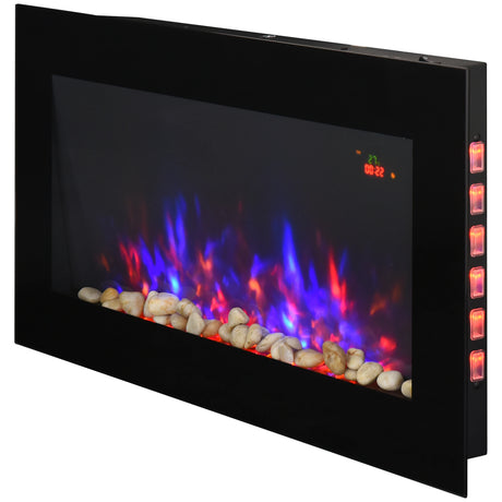 Homcom Dual-Power Electric Fireplace with LED Lights