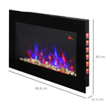 Homcom Dual-Power Electric Fireplace with LED Lights