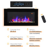 Homcom Dual-Power Electric Fireplace with LED Lights