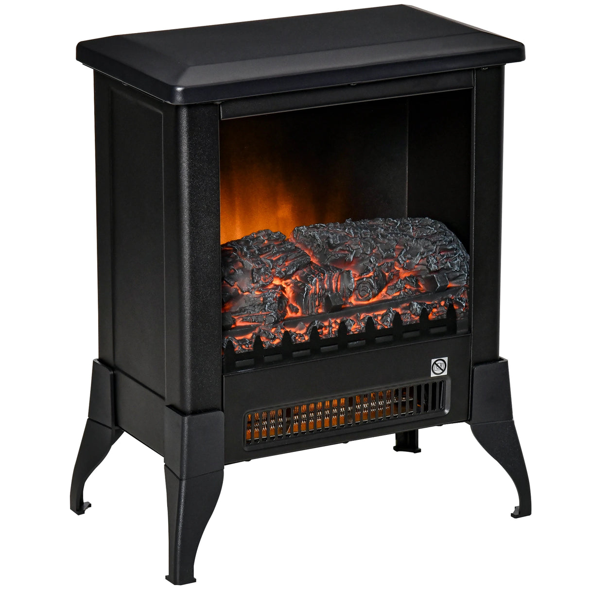 HOMCOM Electric Fireplace with Realistic Flame Effect