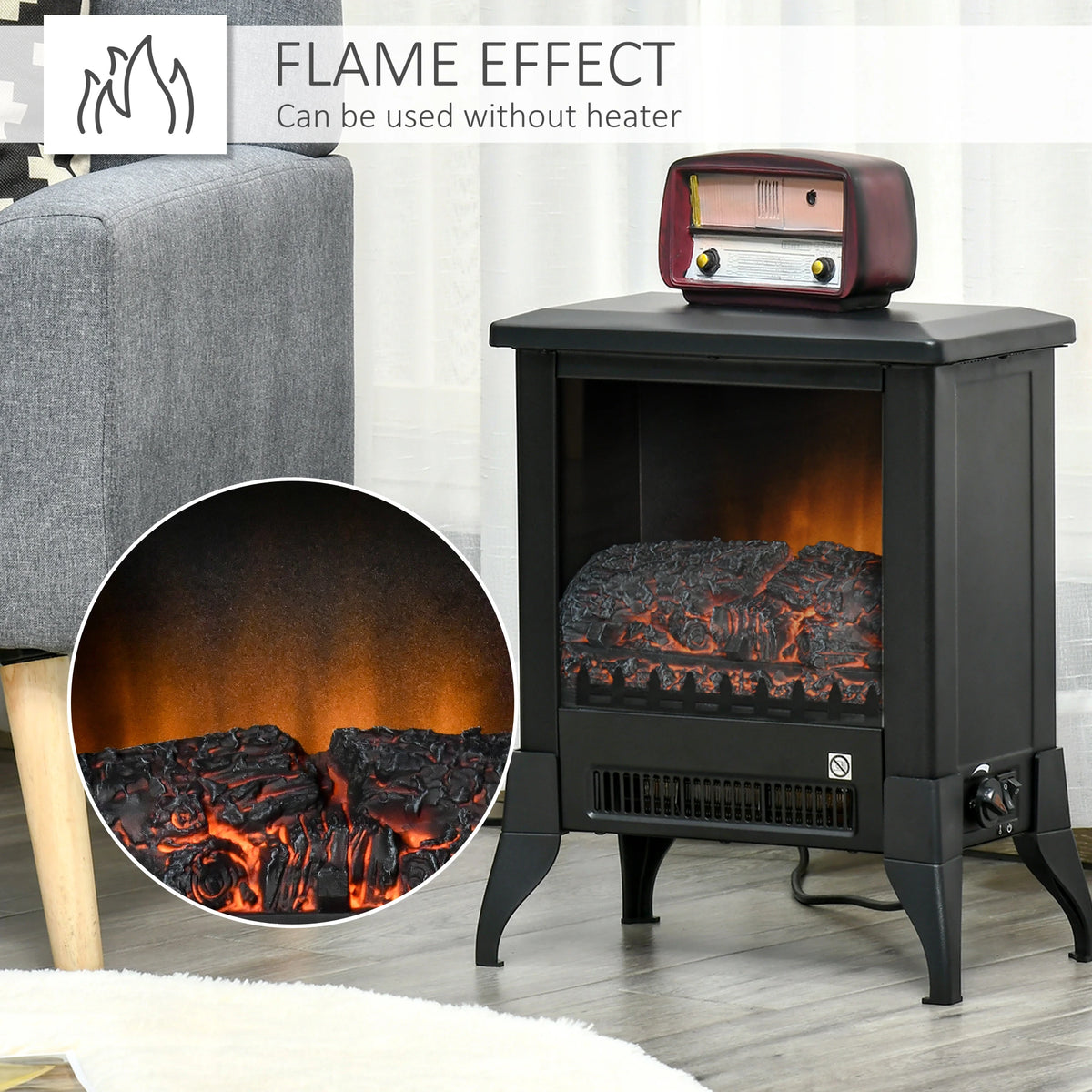 Homcom 2kW Adaptive Start Electric Fireplace