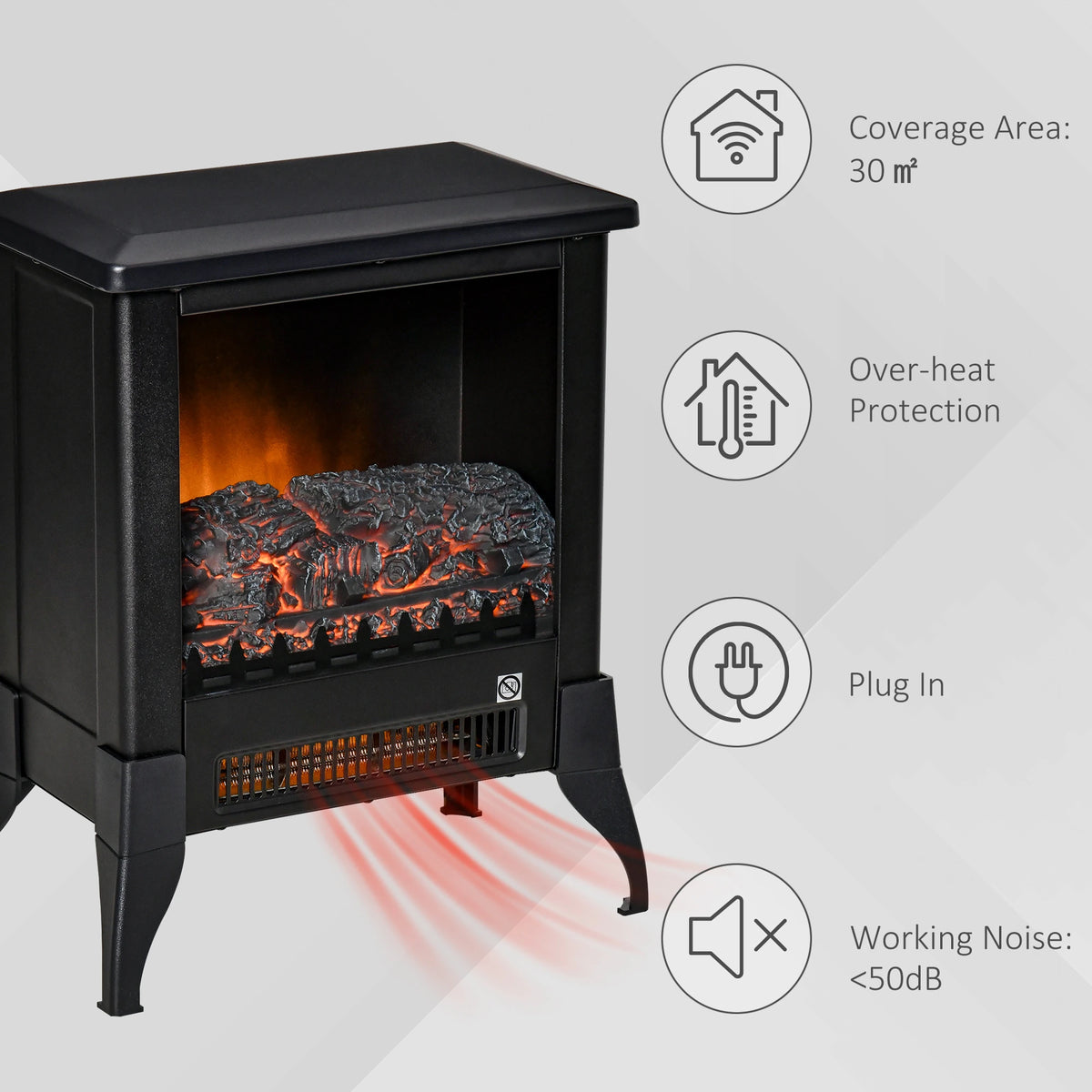 Homcom 2kW Adaptive Start Electric Fireplace