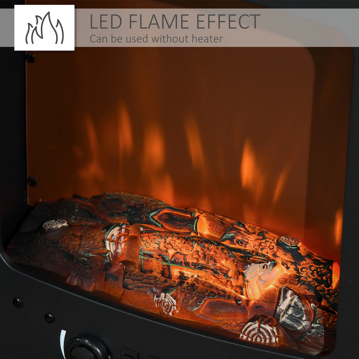 Homcom 1.8kW Tempered Glass Electric Fireplace