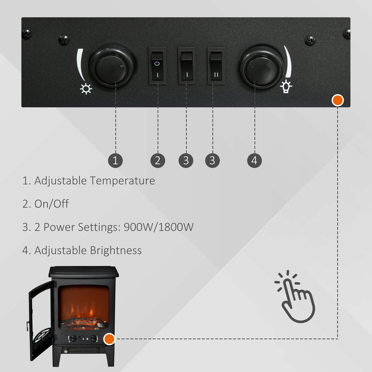 Homcom Dual-Power Electric Fireplace