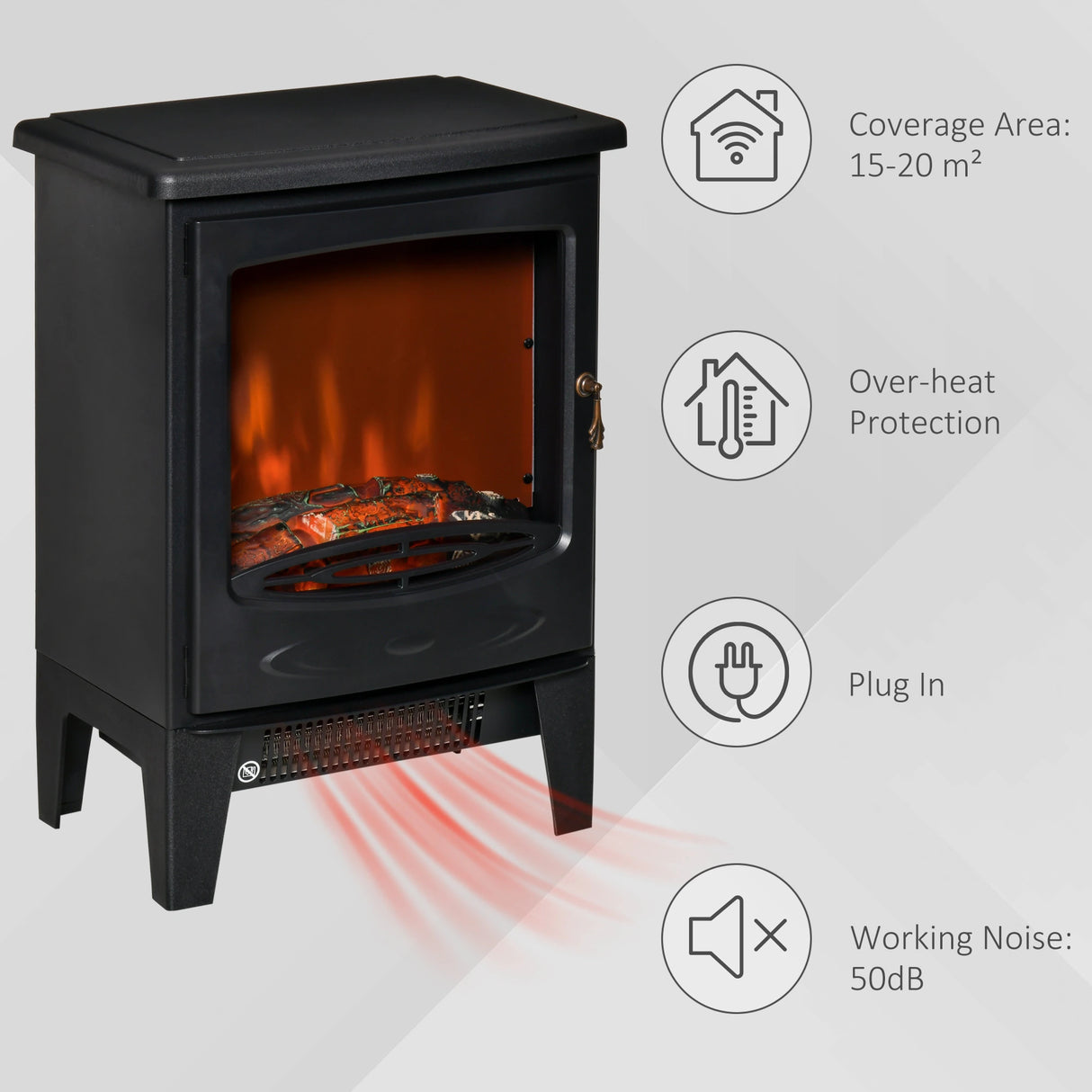 Homcom Dual-Power Electric Fireplace